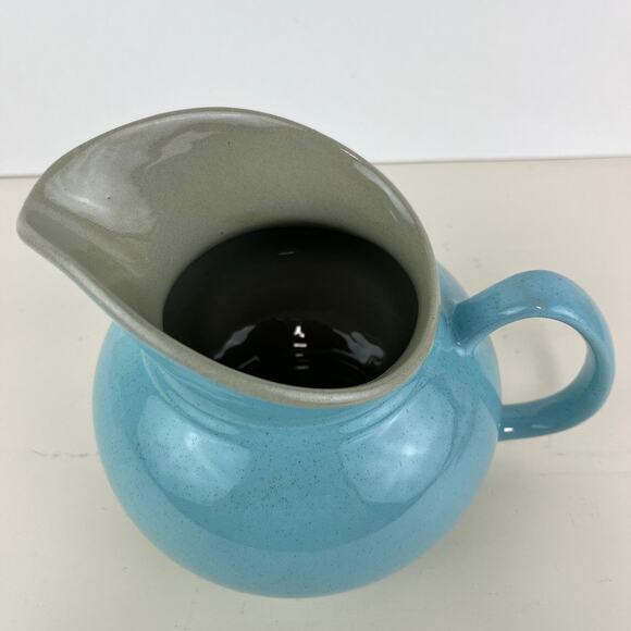 Harker Pottery Harkerware Blue Mist Speckled Pitcher - Picture 2 of 9
